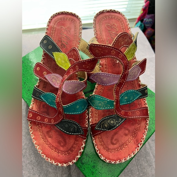 Corkys Shoes - Corky’s Elite Belle Amber Multi Color Wedge Sandal Size 11